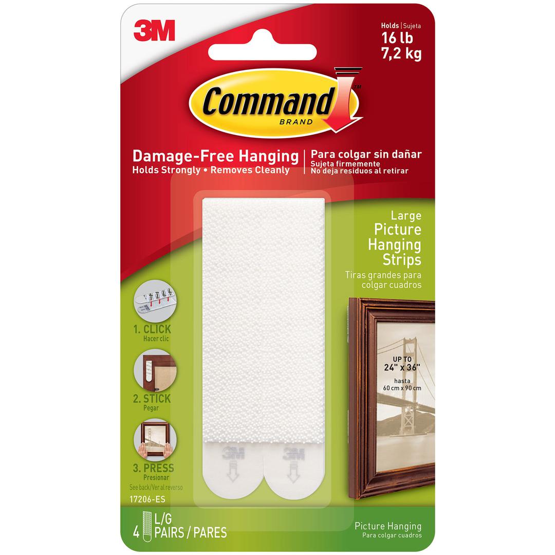 Buy 3M Command Black (L) Picture Hanging Strip (Set of 4) Online