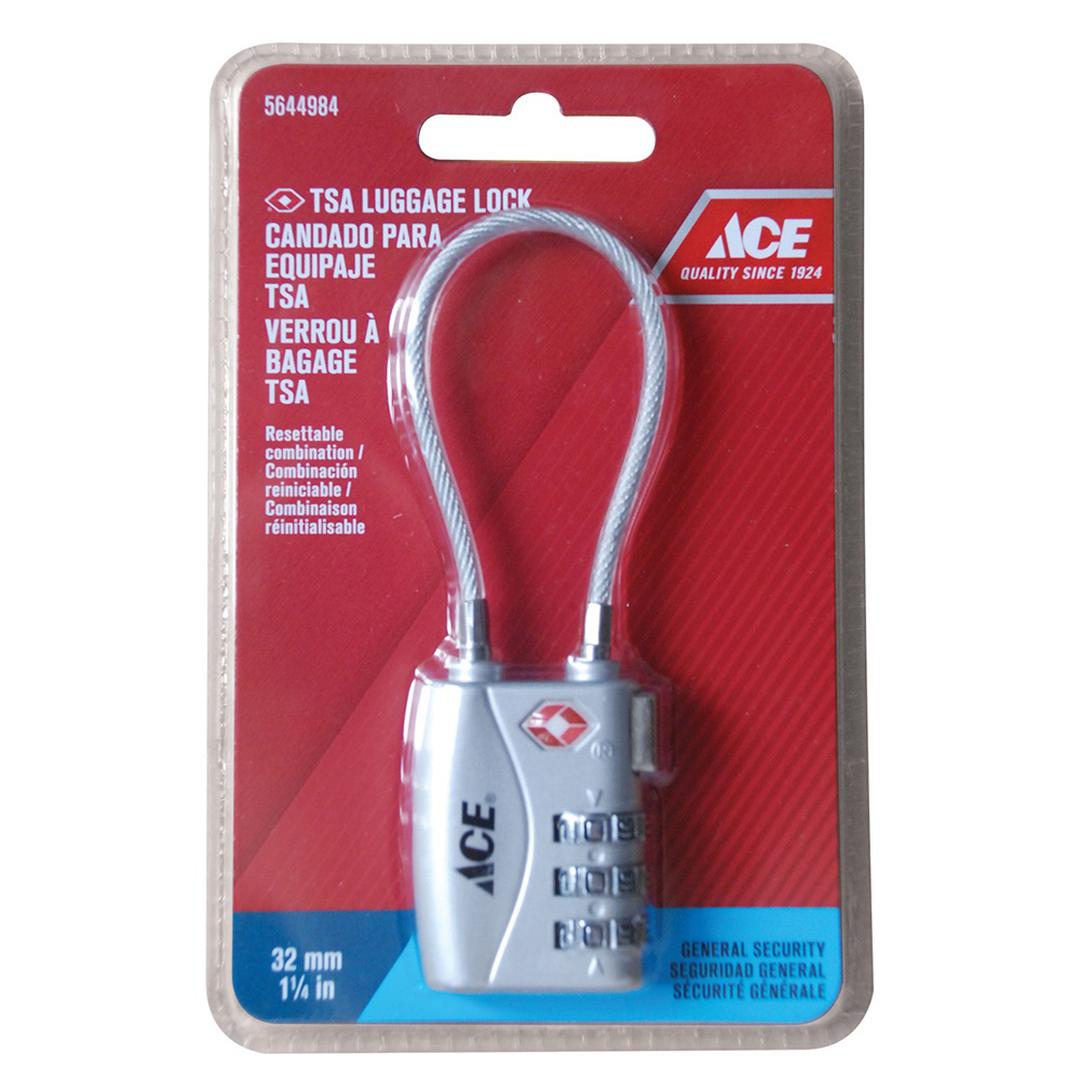 TSA Approved Suitcase Padlock - 3 Dial Combination - Red - Pack of