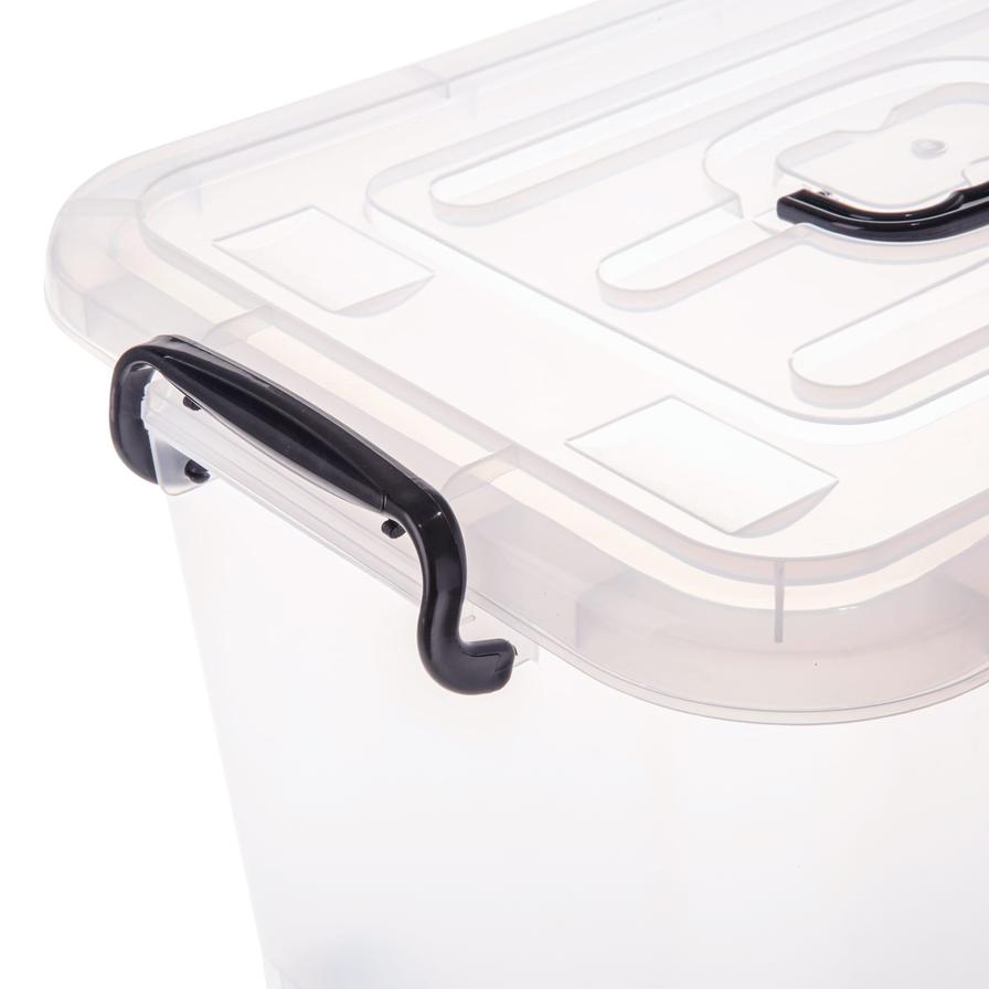 Buy Large 25 Litre Heavy Duty Clear Plastic Storage Box Stackable  Transparent Container with Locking Lid Online at desertcartEcuador