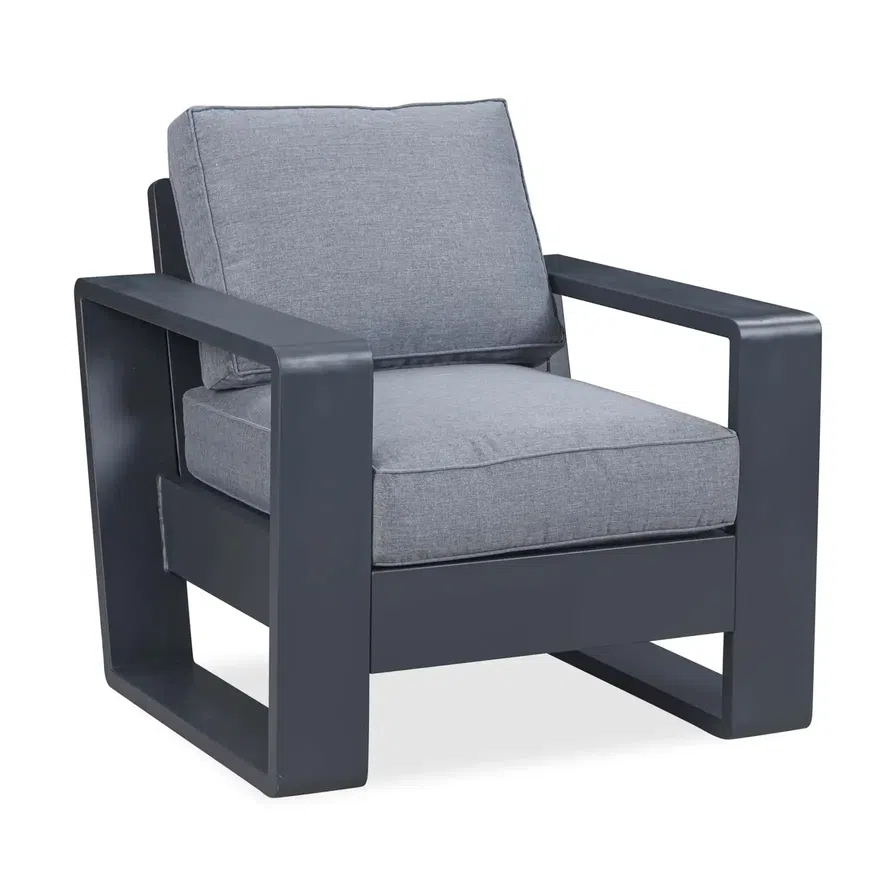 Milos Single-Seater Aluminum & Texteline Outdoor Sofa (86.5 x 83.5 x 76 cm)