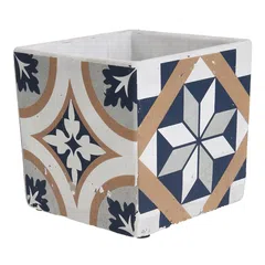 Fallen Fruits Portuguese Tiled Square Pot (13.4 x 13.4 x 12.9 cm, Large)