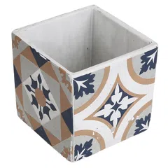 Fallen Fruits Portuguese Tiled Square Pot (13.4 x 13.4 x 12.9 cm, Large)