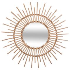 مرآة مستديرة خيزران (75.5 × 2.5 سم)
