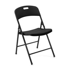 Creative Plastic & Steel Outdoor Folding Chair (96.52 x 20.32 x 48.26 cm, Black)