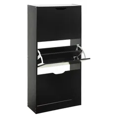 Buy 5Five 3-Tier Wooden Shoe Cabinet (60 x x 119 cm, Black