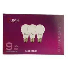 عبوة لمبات LED E27 نوع A ليفين (3 قطع، 9 واط، أبيض ضوء نهاري)