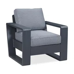 Milos Single-Seater Aluminum & Texteline Outdoor Sofa (86.5 x 83.5 x 76 cm)