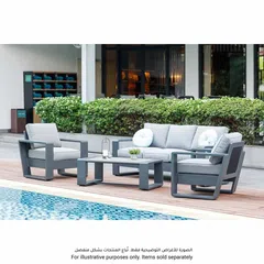 Milos Single-Seater Aluminum & Texteline Outdoor Sofa (86.5 x 83.5 x 76 cm)