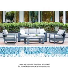 Milos Single-Seater Aluminum & Texteline Outdoor Sofa (86.5 x 83.5 x 76 cm)