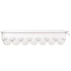 5Five Plastic 14-Slot Egg Storage Box (11 x 37 x 7.5 cm, Clear)
