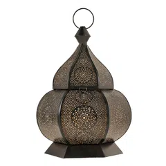 فانوس أرابيسك هلالفول (24 × 27 × 37.5 سم، بني داكن)